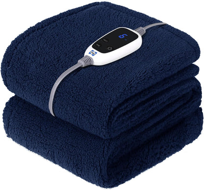 Sealy Electric Blanket Heated Throw 50"x60" Soft Double Sherpa Super Cozy with 6 Fast Heating Levels & 2-10 Hours Auto-Off, Over-Heat Protection, Machine Washable, Charcoal