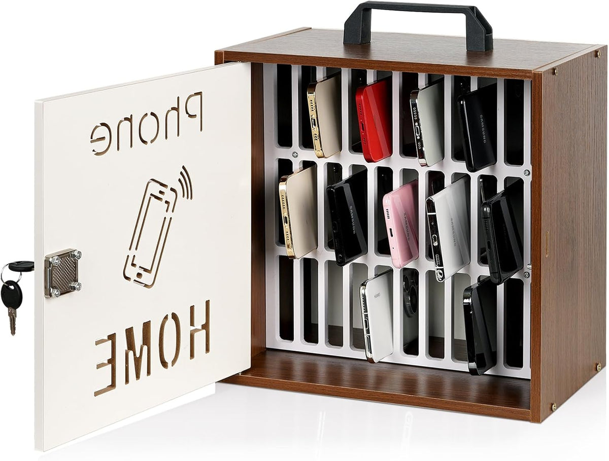 36 Slots Cell Phone Holder Classroom, Wooden Phone Lock Box