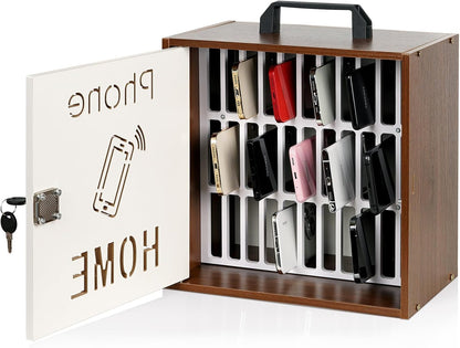 36 Slots Cell Phone Holder Classroom, Wooden Phone Lock Box