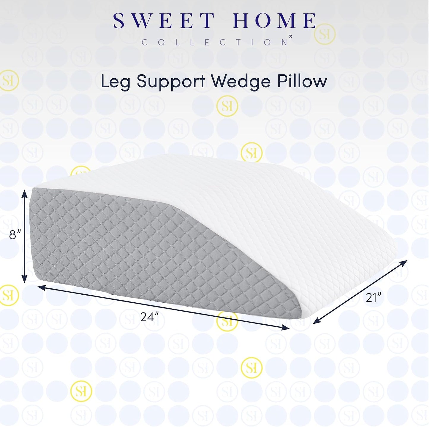 Premium Bed Wedge Pillow - Ergonomic Support for Sleeping, Post-Surgery, Acid Reflux Relief, and More - CertiPUR-US Certified Memory Foam - Removable Cover Included, Triangle, 24" x 22" x 7.5"