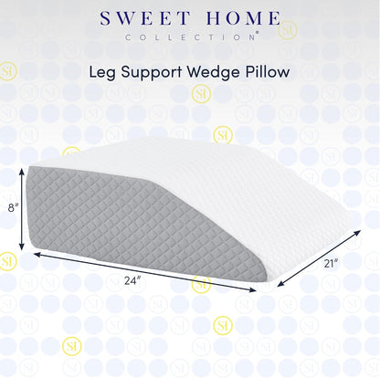 Premium Bed Wedge Pillow - Ergonomic Support for Sleeping, Post-Surgery, Acid Reflux Relief, and More - CertiPUR-US Certified Memory Foam - Removable Cover Included, Triangle, 24" x 22" x 7.5"