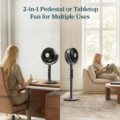 LEVOIT Standing Fan for Bedroom, 20dB Quiet Pedestal Fan for Sleep, 1024 CFM Ultra-High Airflow, 90° Oscillating Floor Fan, DC Motor, 5 Speeds, 12H Timer, Remote, for Home, Room, Office, White