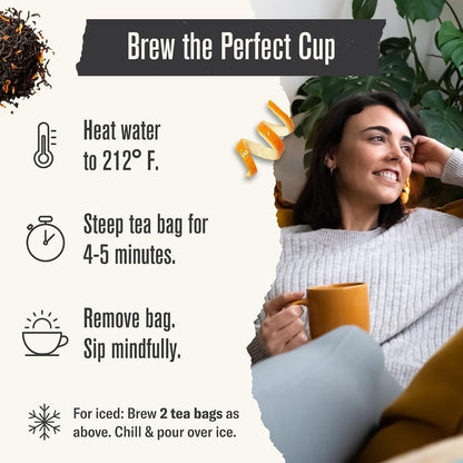 Numi Organic Aged Earl Grey Tea, 54 Black Tea Bags with Real Bergamot