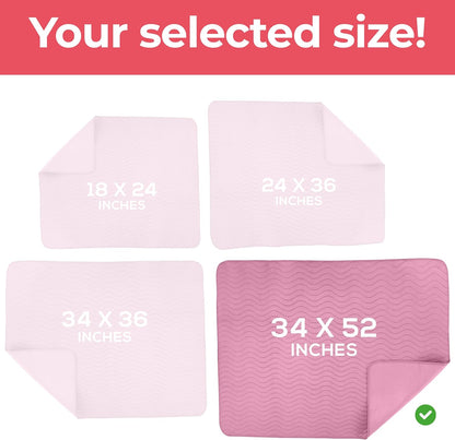 Utopia Bedding Washable Underpads 34" x 36" (Pack of 4), Waterproof Reusable Heavy Absorbency Incontinence Bed Pads for Adults, Kids, Elderly and Pets, Bedwetting Pads for Sofa and Couch (Blue)
