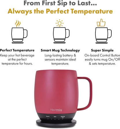 Nextmug - Temperature-Controlled, Self-Heating Coffee Mug