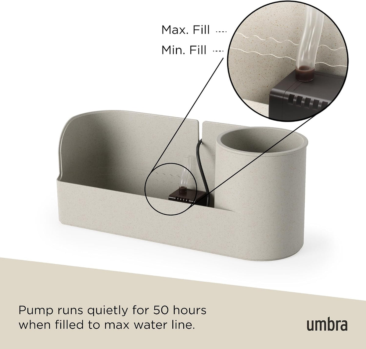 Umbra Stream Water Fountain, Indoor Tabletop Zen Desktop, Sand
