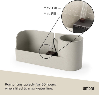 Umbra Stream Water Fountain, Indoor Tabletop Zen Desktop, Sand