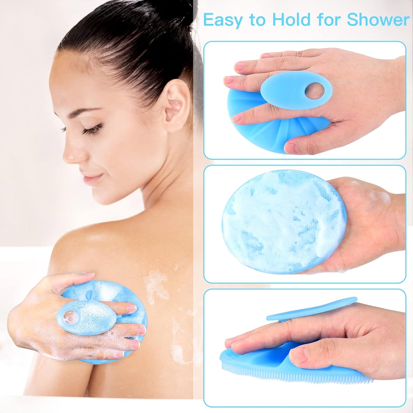 INNERNEED Soft Silicone Body Cleansing Brush Shower Scrubber, Gentle Exfoliating and Massage for All Kinds of Skin (Dark Green)