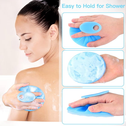 INNERNEED Soft Silicone Body Cleansing Brush Shower Scrubber, Gentle Exfoliating and Massage for All Kinds of Skin (Dark Green)