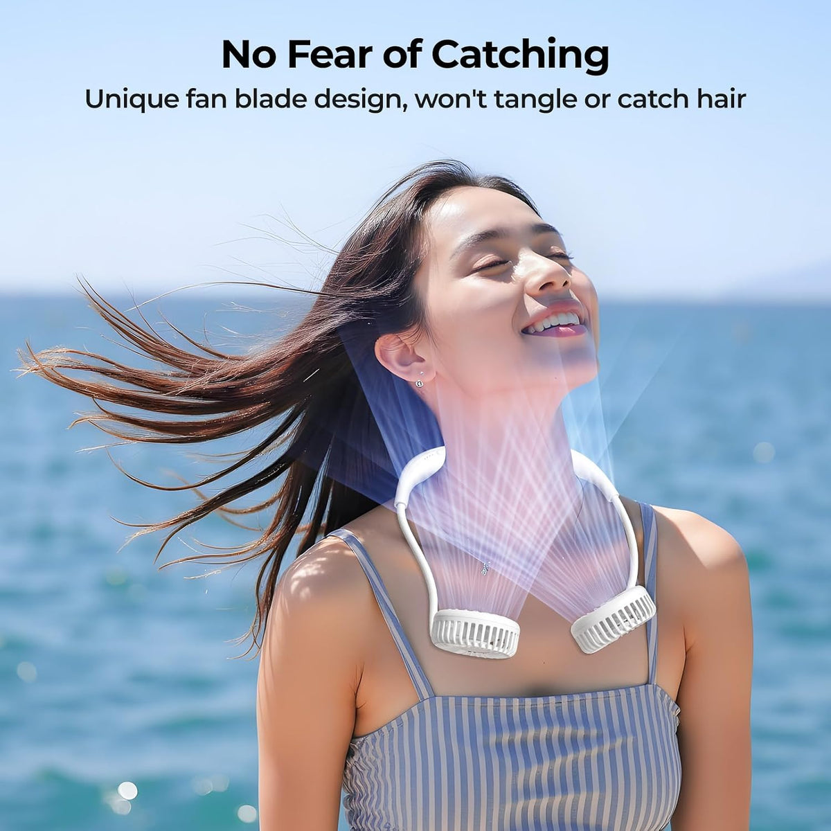 AMACOOL Portable Neck Fan, Lightweight Wearable with Hands-Free Comfort