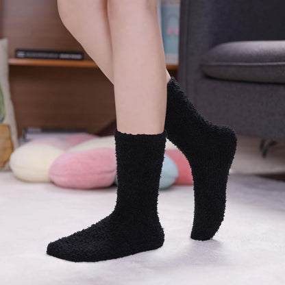 CHOWISH Womens Fuzzy Slipper Socks Super Soft Microfiber Fluffy Cozy Winter Warm Fuzzy Crew Socks