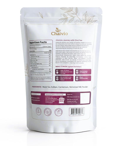 Chaivio Masala Chai Tea Latte, Unsweetened Instant Powder, Authentic Chai-with Natural Ingredients, No Preservatives, Tea Powder, Quick and Healthy Chai(1 lb)