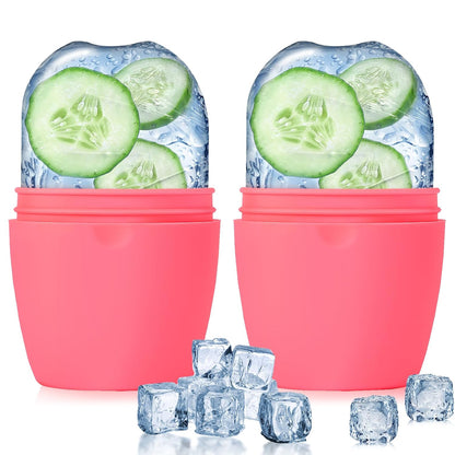 Evmliy 2Pack Ice Face Roller, Silicone Ice Roller for Face to Tighten and Lift Skin, for Face & Eye Puffiness Relief, Reusable Facial Mold for Neck to Enhance Natural Glow, Skin Care for Women Beauty