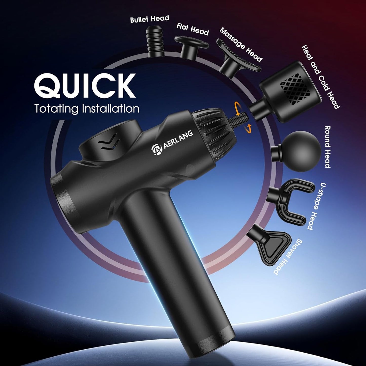 AERLANG Massage Gun with Heat and Cold,Massage Gun Massage Gun Deep Tissue | Back Massager for Pain Relief,Percussion Muscle Massager,Handheld Messager with 7Heads&Silent 20speeds Smart LCD