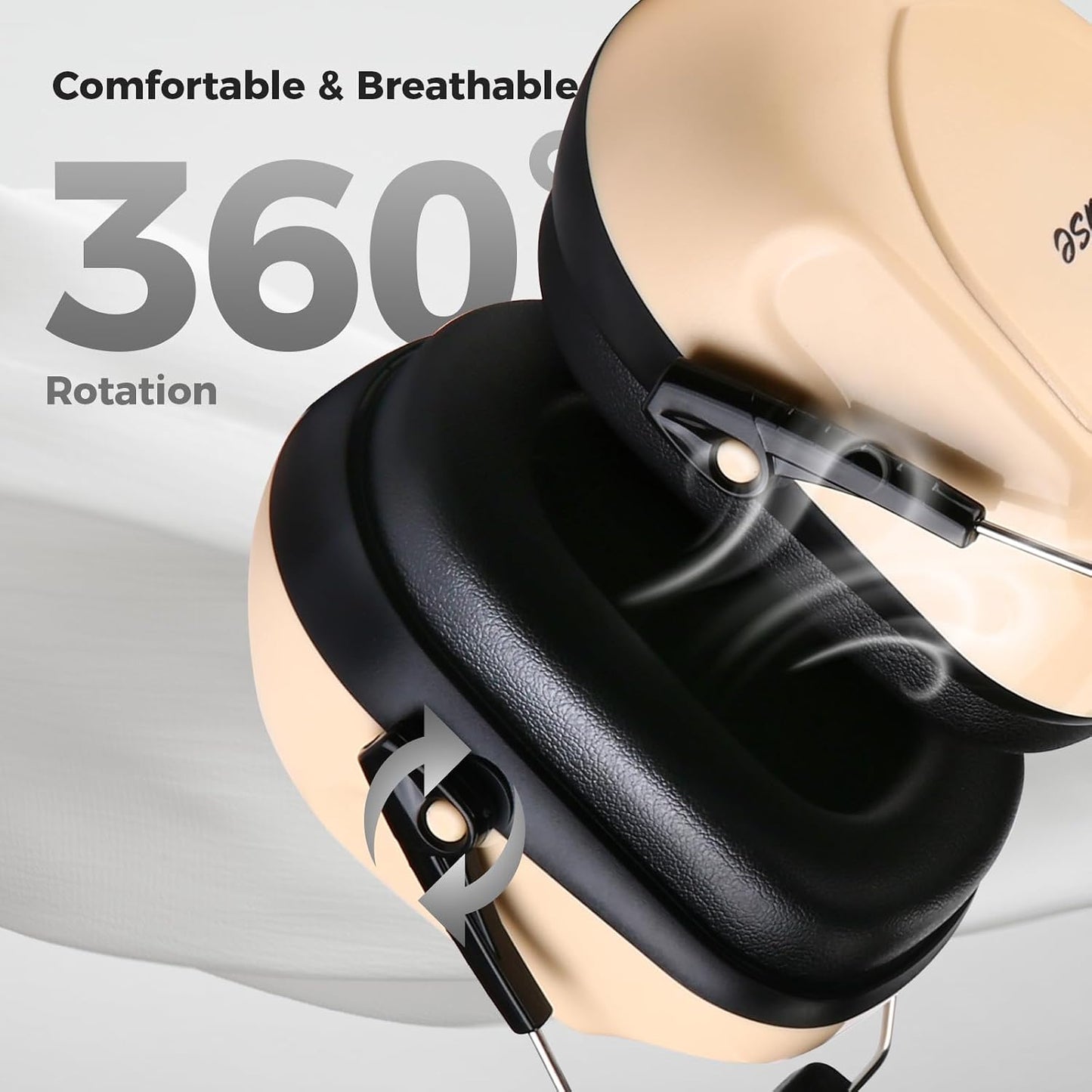 ProCase NRR 28dB Noise Reduction Ear Muffs, Foldable Adjustable Passive Noise Cancelling Headphones for Adults Kids Autism, Hearing Protection for Shooting, Construction, Mowing, Studying -Black - Colors B