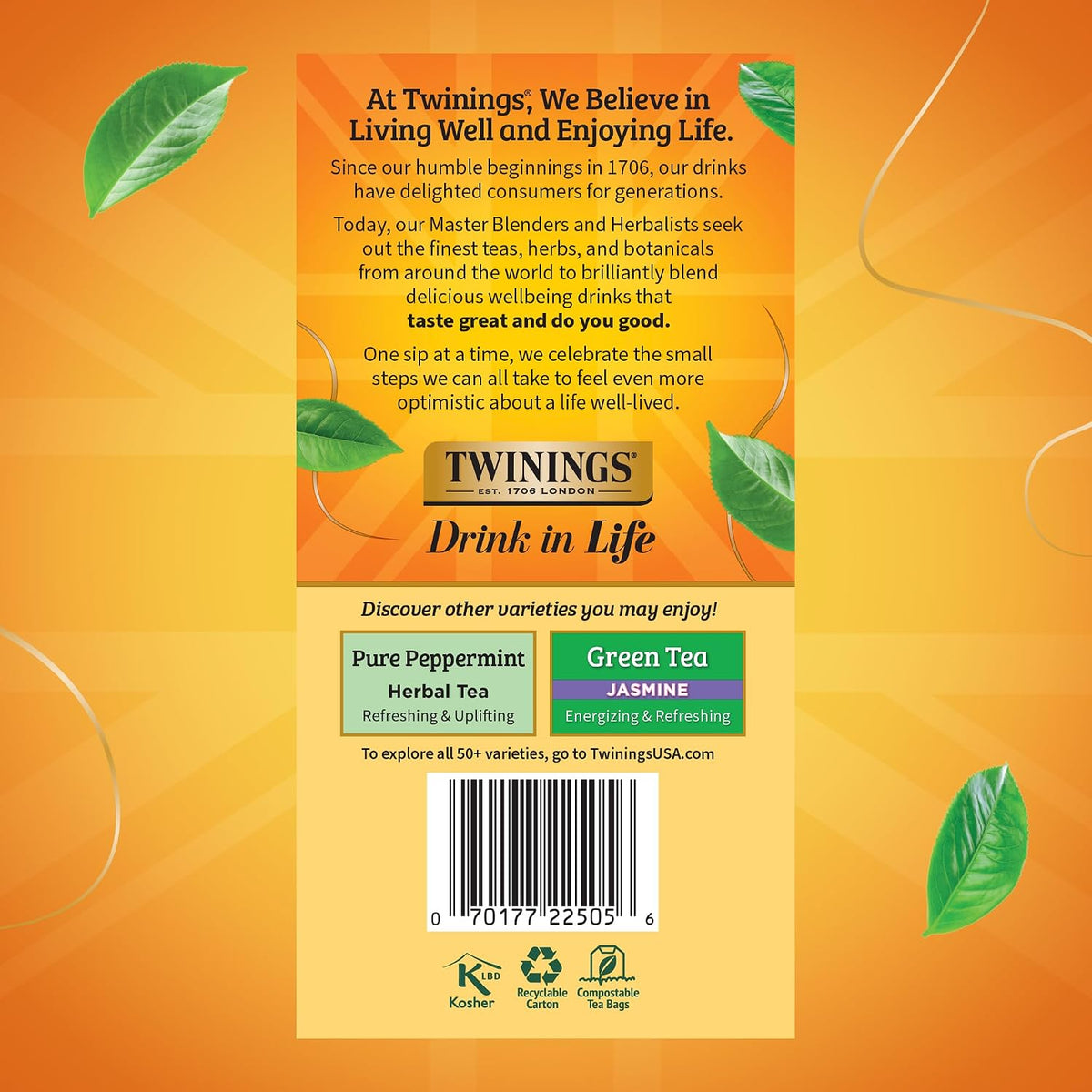 Twinings Lemon & Ginger Herbal Tea Individually Wrapped Bags, 50 Count (Pack of 6), Tangy Lemon & Spicy Ginger, Naturally Caffeine-Free, Enjoy Hot or Iced, 300 Teabags