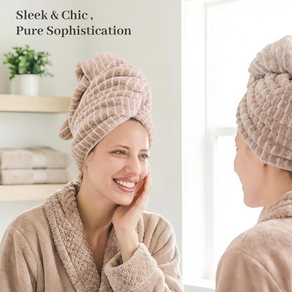 ROLSHOL 2 Packs Large Microfiber Hair Towels for Women, Super Absorbent & Quick Dry Hair Towel Wrap for Curly Hair Long & Short Hair- Anti-Frizz Hair Turbans for Wet Hair - 27.5''*39.4''