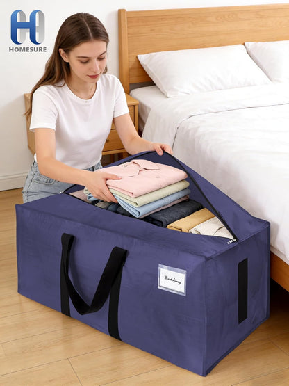 HOMESURE Supports 200lbs Heavy Duty Moving Bags - Strong Zipper & Wrap-Around Handles - Water-Resistant Storage Totes, Durable Alternative to Moving Boxes - - Semi-Transparent
