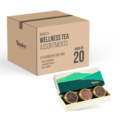Teaniru, Grandeur Tea Collection | 3 Loose Leaf Tea Sampler | Variety Pack Assortment of Green, Herbal & Black Tea | Gluten Free & Sugar Free | Gift Set for Men & Women | Thanks Giving