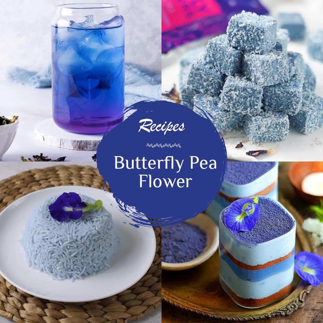 BLUE TEA - Butterfly Pea Flower Tea - 2.11 Oz (150+ Cups) | Antioxidant Rich | Chemical Free - Herbal Tea - Caffeine free - Non Bitter - No Preservatives | Zipper Pack