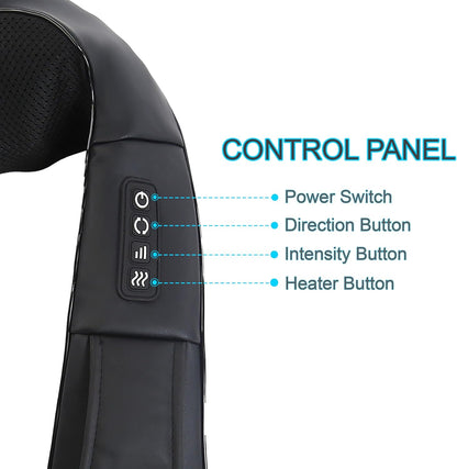 InvoSpa Shiatsu Neck and Back Massager with Heat - Deep Kneading Pillow for Massage - Electric Full Body Massager