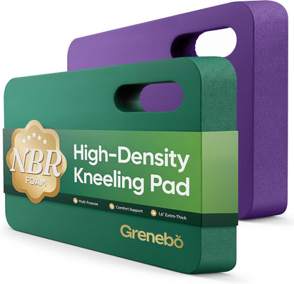 Grenebo 2-Pack 1.6" Extra Thick NBR Foam Garden Kneeling Pads, Ultra Soft Cushion Kneeling Pads for Gardening, Gardening Kneeling Pad for Baby Bathing, Work, Exercise, 17.3×11×1.6 in, Black