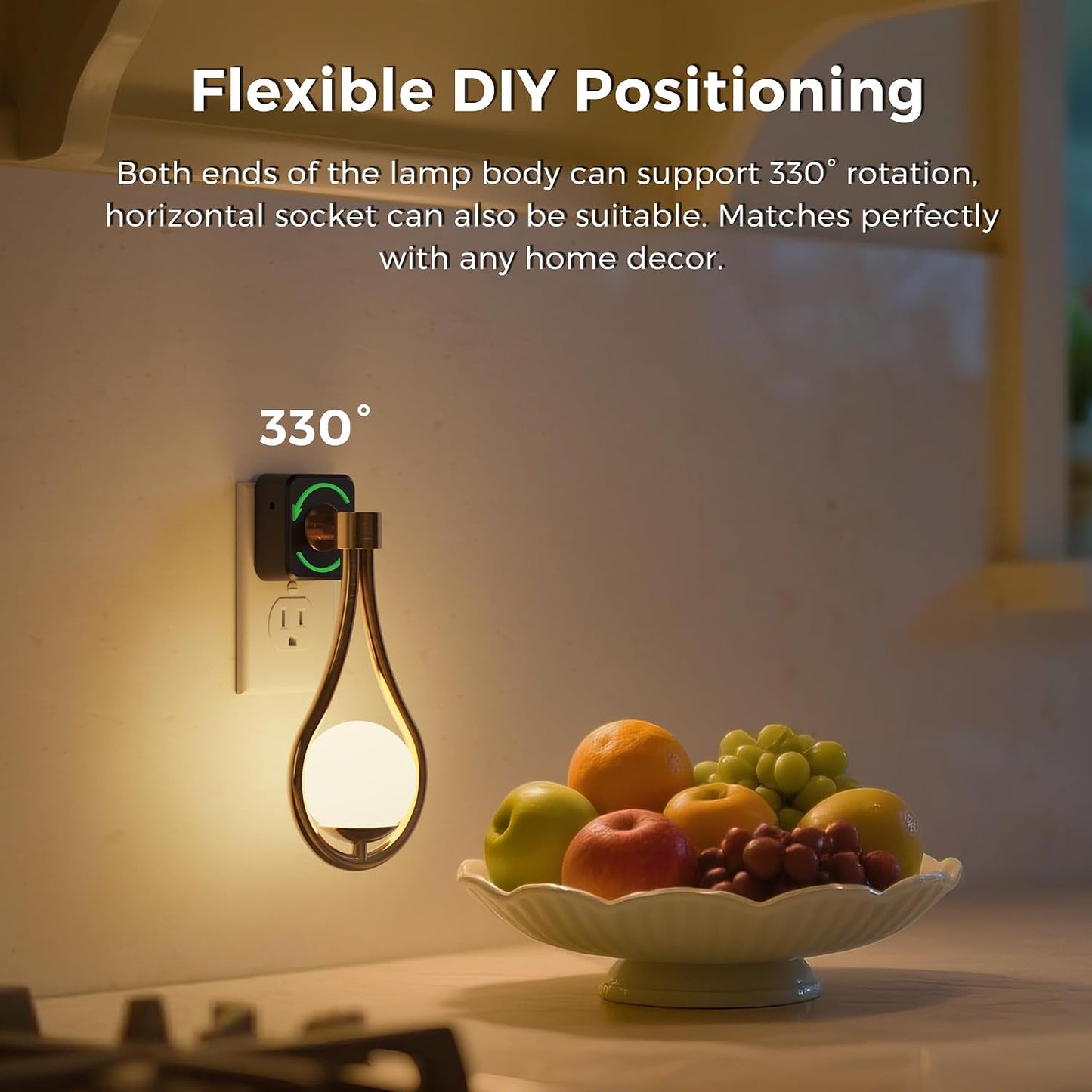 L LOHAS LED Night Lights Plug into wall, Amber Night Light with Adjustable Brightness, Plug in NightLight with Auto Light Sensor, Wall Sconce-Style Design Night Light for Bathroom,Hallway, 2 Pack