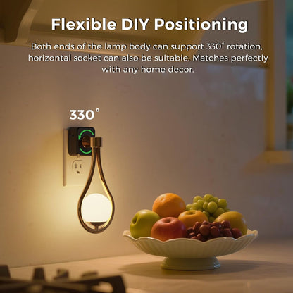 L LOHAS LED Night Lights Plug into wall, Amber Night Light with Adjustable Brightness, Plug in NightLight with Auto Light Sensor, Wall Sconce-Style Design Night Light for Bathroom,Hallway, 2 Pack