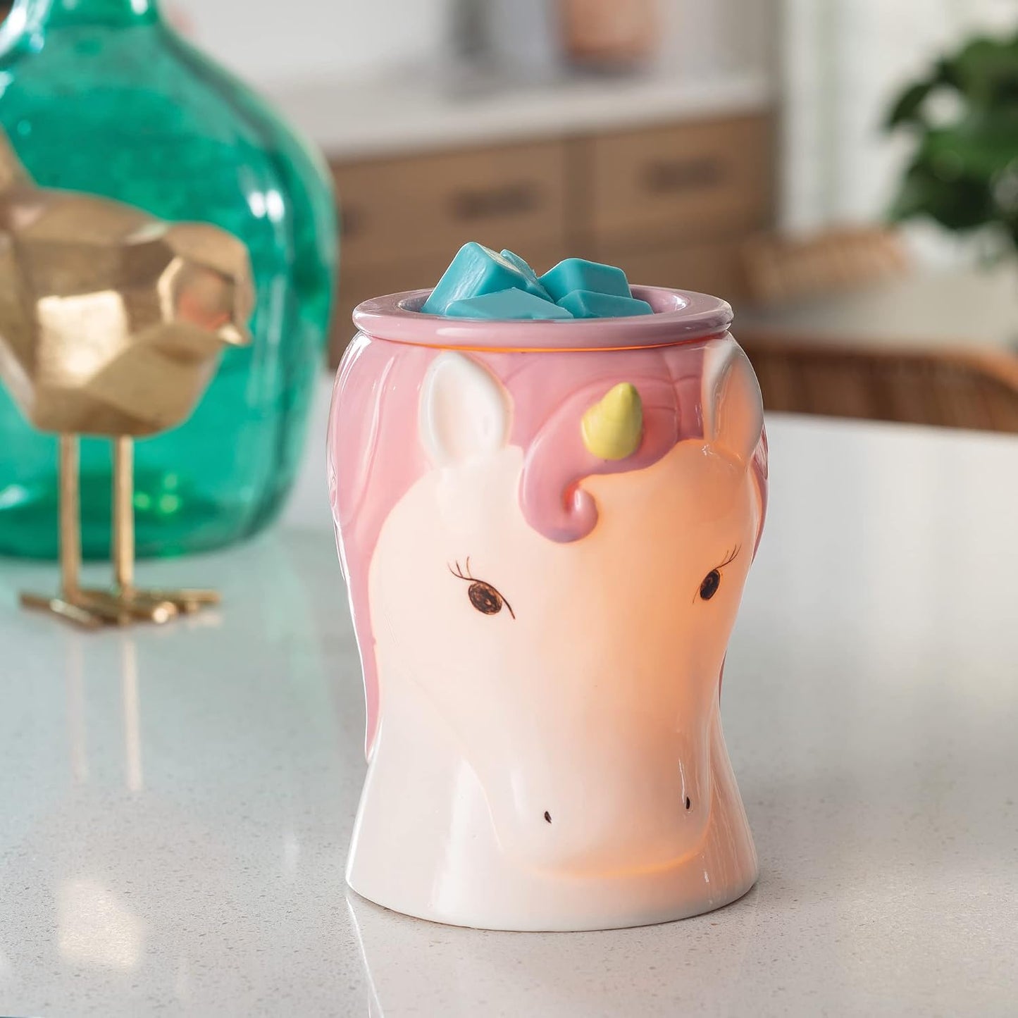 Candle Warmers ETC. Illumination Fragrance Warmer- Light-Up Warmer for Warming Scented Candle Wax Melts and Tarts or to Freshen Room, White Harmony