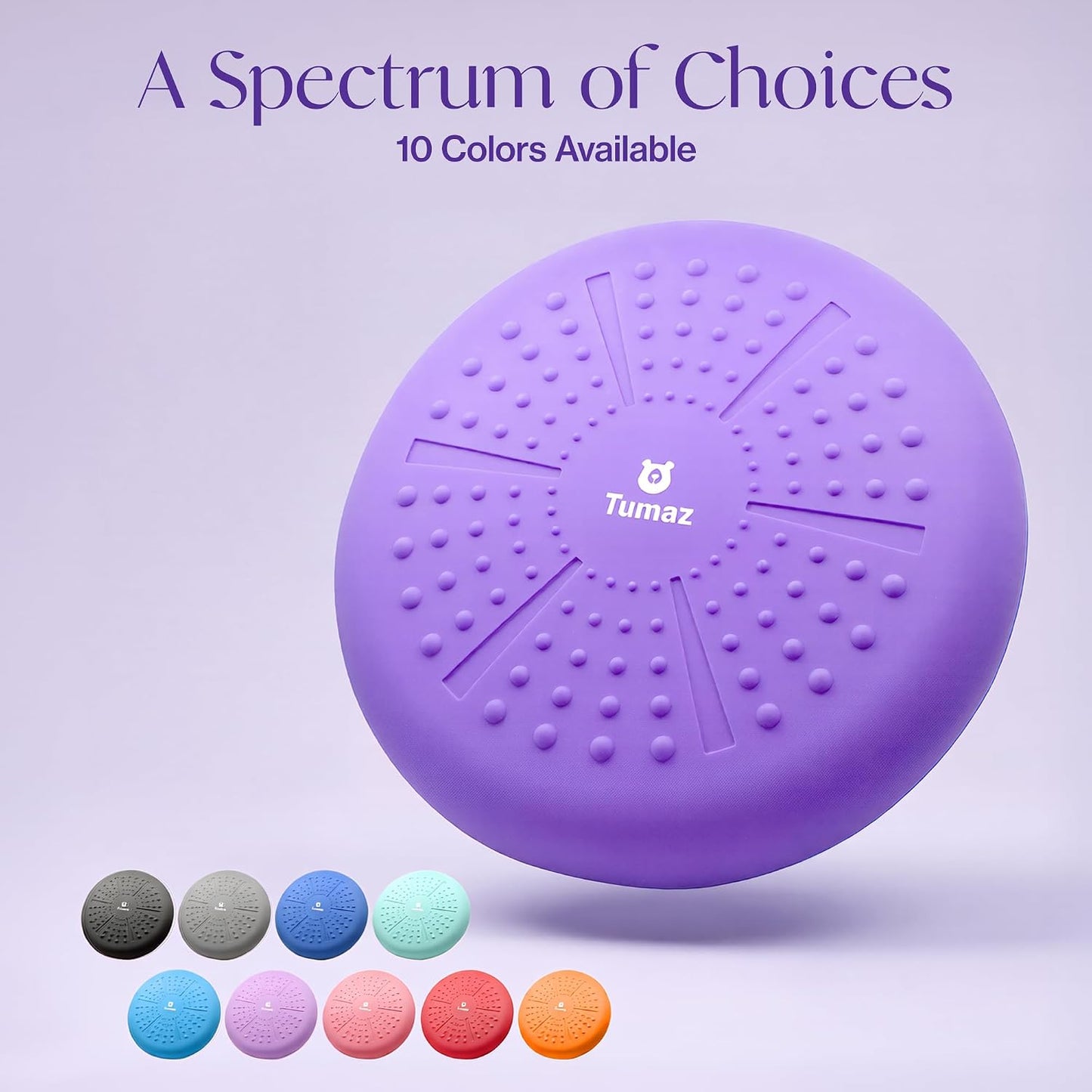 Tumaz Wobble Cushion - Wiggle Seat to Improve Sitting Posture & Stay Focused for Sensory Kids, Balance Disc to Core Strength & Flexible Seating [Extra Thick Balance Board, Pump Included Wobble Board]