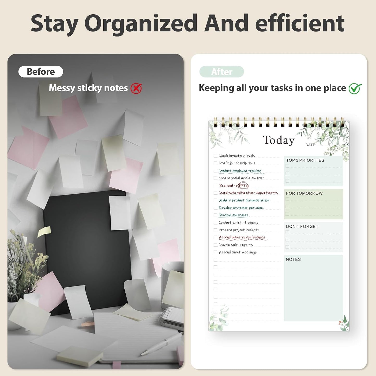 Weekly To Do List Notepad, Undated Planner with 52 Sheets (8.5''x11'') | Desk Accessories and Supplies, Women & Man, Home School & Work