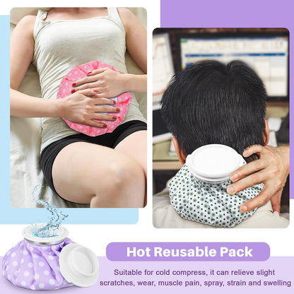 Honoson 4 Pack Reusable Ice Pack for Injuries, Ice Bags Hot Water Bag for Hot & Cold Pain Relief No-Leak Elastic Breathable for Muscle, Joint Pain Swelling, Sports & Home Use(Cute Fruit Style)