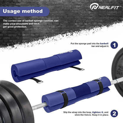 NEALFIT Barbell Pad Squat Pad for Squats—Squat Bar Pad—Great for Weightlifting,Lunges and Hip Thrusts—Foam Sponge Pad—Fit Standard and Olympic Bars Perfectly
