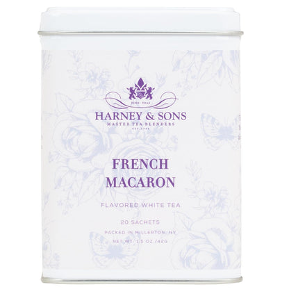 Harney & Sons French Macaron, White Tea, 20 sachet tin