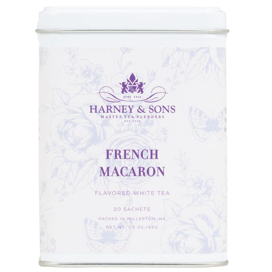 Harney & Sons French Macaron, White Tea, 20 sachet tin