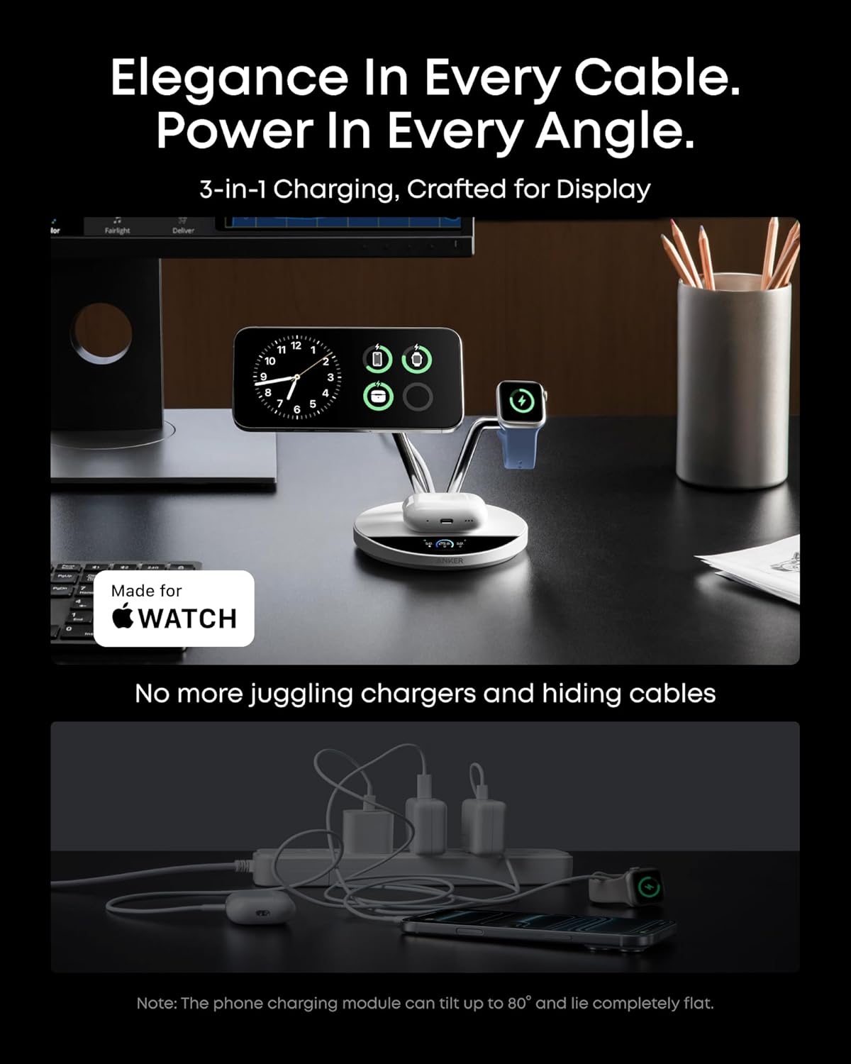 Anker Prime 3-in-1 Qi2.2 MagSafe Compatible 25W Wireless Charging Station