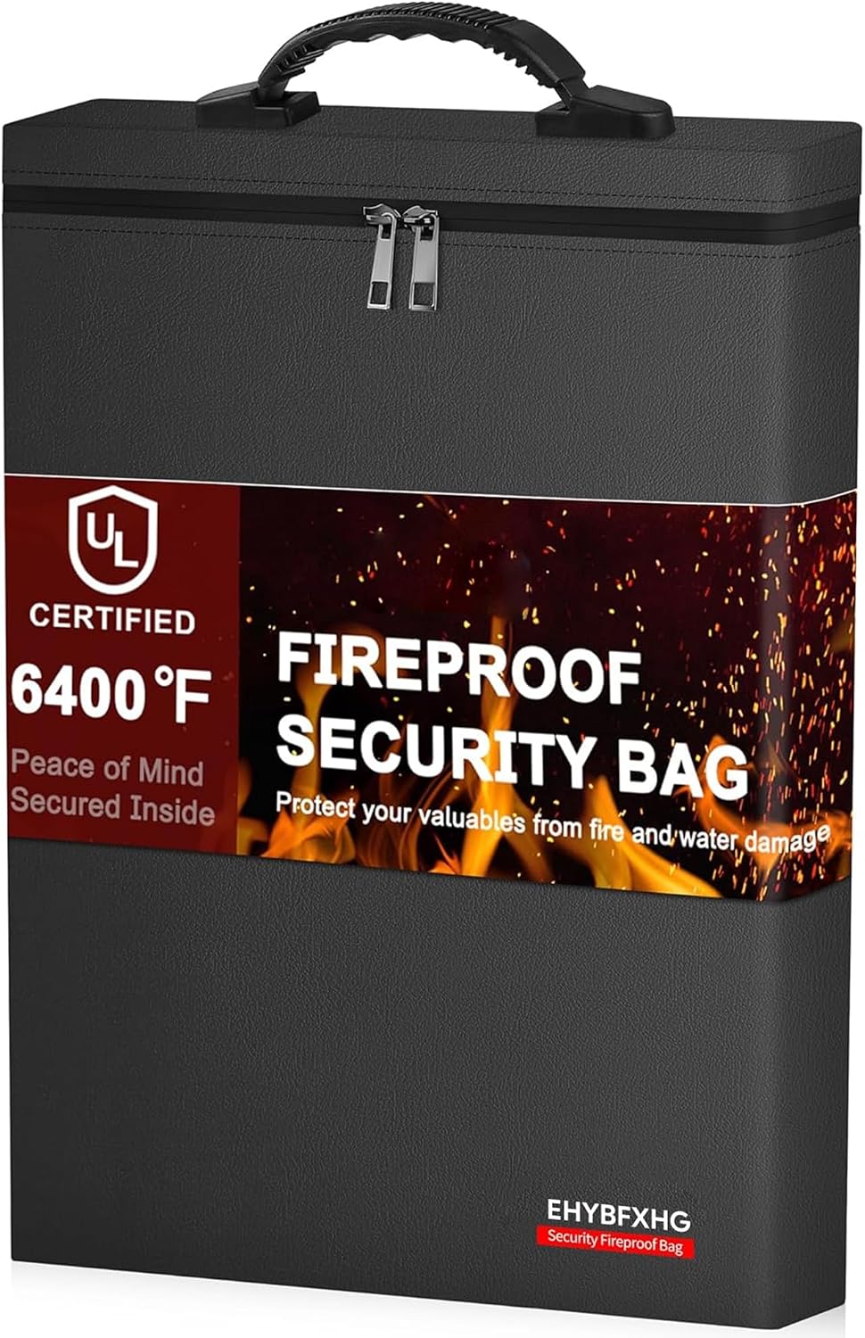 Fireproof Document Bag, Upgrade 6400℉Material Fireproof Money Bag with 2 Pockets, 12 Layer Heat Insulated, Fireproof Envelope Pouch for Important Documents, Files, Cash and A4 paper
