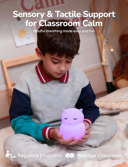 Breathing Pal 'Ted'- Mindfulness Breathing Light, Guided Visual Meditation Breathing Light, Anxiety Relief Items for Calm Down Corner/Meditation/Sleep for Adult&Kid