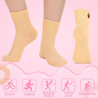 Eurzom 10 Pairs Socks Womens Crew Elastic Ankle Length Cotton Socks Aesthetic Cute Lightweight Low Cut Gifts for Women - Colors B