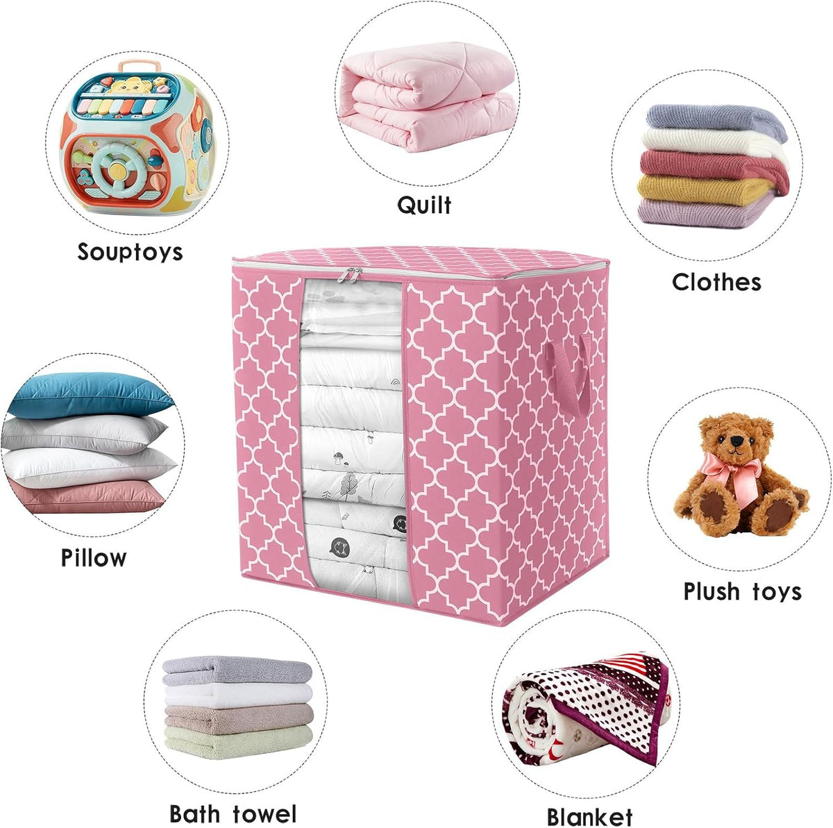 Storage Bags 3 Pack 100L Clothes Organization and Storage Containers