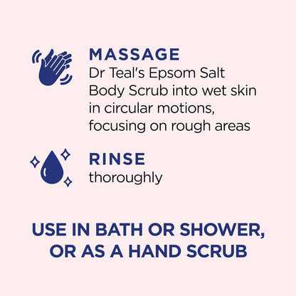 Dr Teal's Pink Himalayan Salt Body Scrub, Restore & Replenish with Pure Epsom Salt & Essential Oils, 16 oz (Pack of 3)