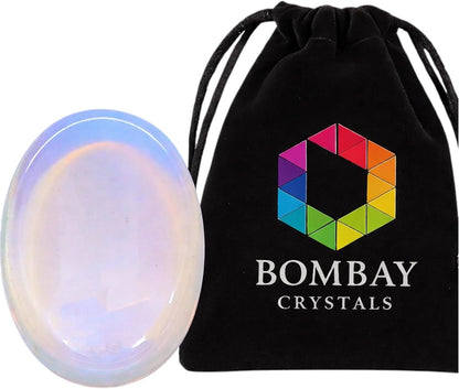 Natural Polished Thumb Palm Crystal for Meditation, Labradorite Worry Stone for Stress Relief, Anxiety Support & Pocket Reiki Healing