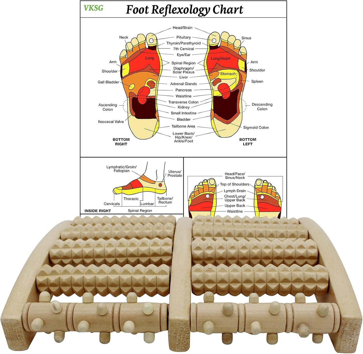 Foot Massager Roller (One Foot). Plantar Fasciitis & Pain Relief. Shiatsu & Acupressure Reflexology Tool, Myofascial Release, Trigger Point Acupuncture. (5.55x4.57x1.77 inch)
