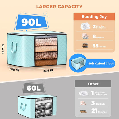 90L Large Storage Bags, Clothes Storage Bins Closet Organizers