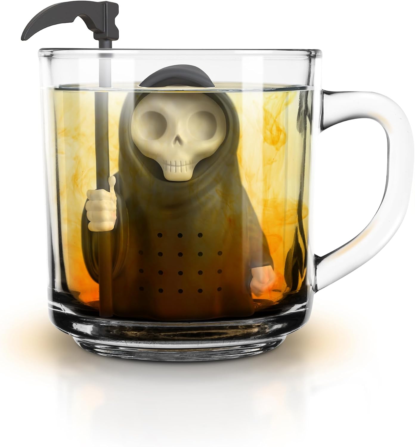 Genuine Fred Grim Steeper Reusable Silicone Tea Infuser, Black Grim Reaper Design, Fun and Clever Kitchen Gadget for Tea Lovers and Enthusiasts