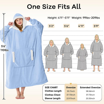 yescool Wearable Blanket Hoodie as Christmas Birthday Gifts for Women Mom - Colors A