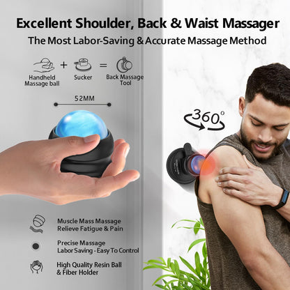 Massage Ball Deep Tissue 2 in 1 Mountable Muscle Massage Roller for Pain Relief, Trigger Point ，Relieve Fascia Muscle Knot and Joint Pain Relax Full Body