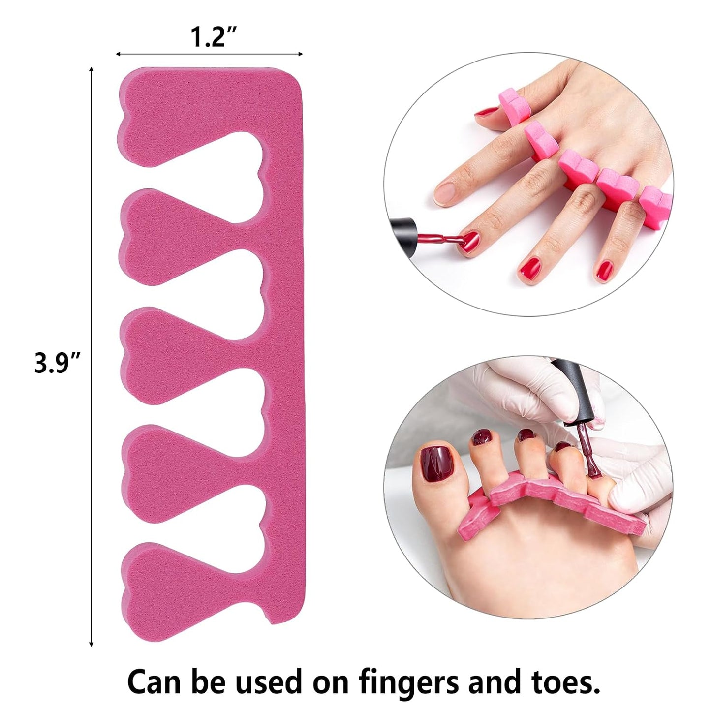 Toe Separators Set - 52 Pieces Premium Pedicure Tool, Spa Party Salon Polishing Separator (Black)
