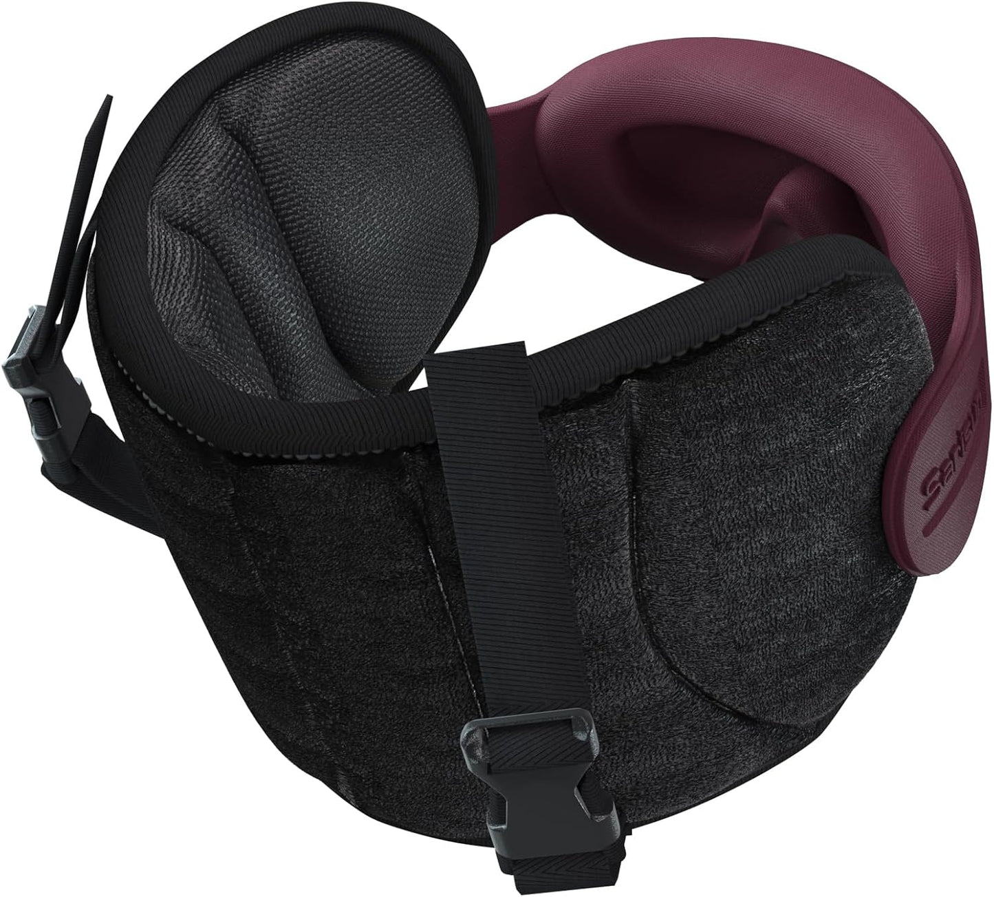 SARISUN Travel Pillows for Airplanes, 360° Support Headrest Pillow with Eye Mask for Sleeping, Travel Airplane Pillow for Long Flights Car Road Trip, Travel Accessories Stop Bobblehead, Black