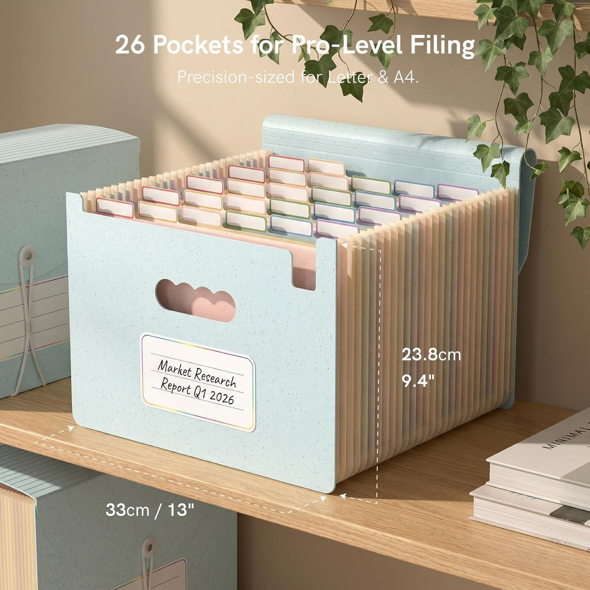 ABC life 26 Pockets Accordion File Organizer, Expanding File Folders